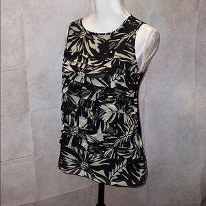 Dana Buchman Sleeveless Green and Black Top